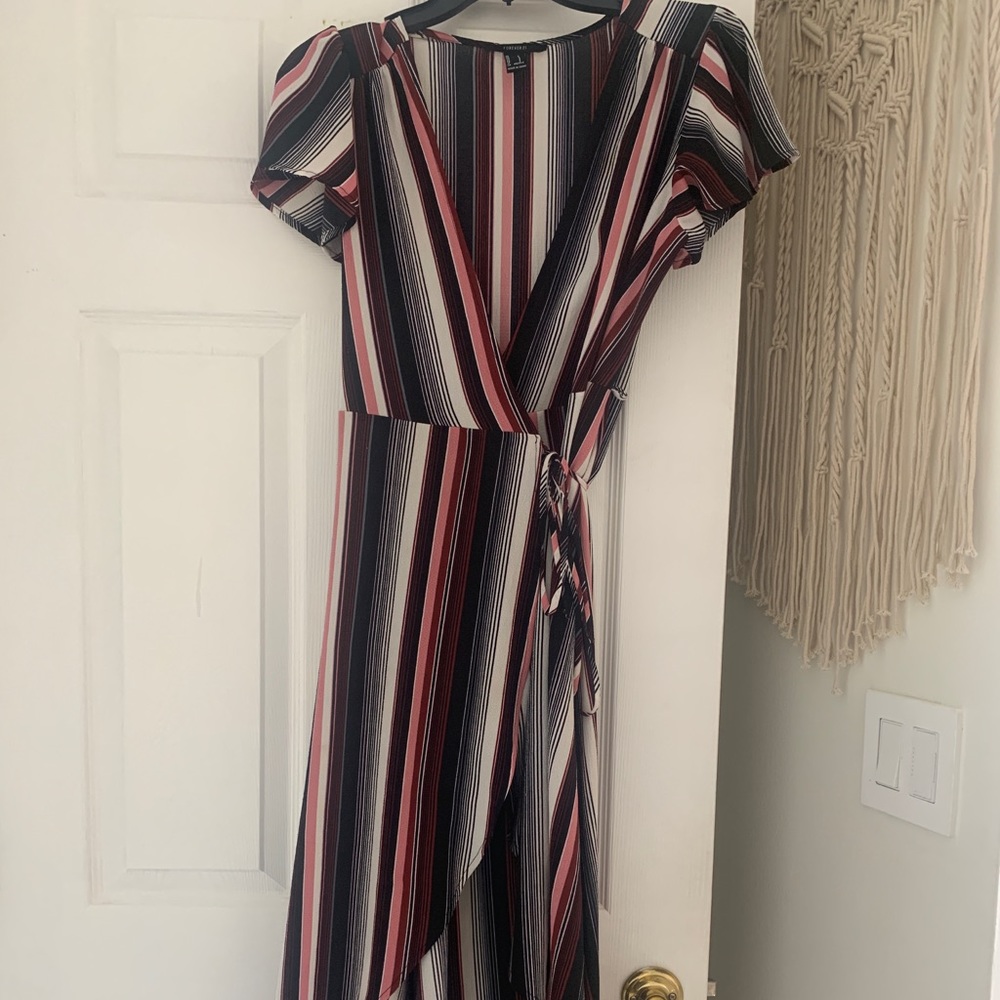 Striped wrap dress